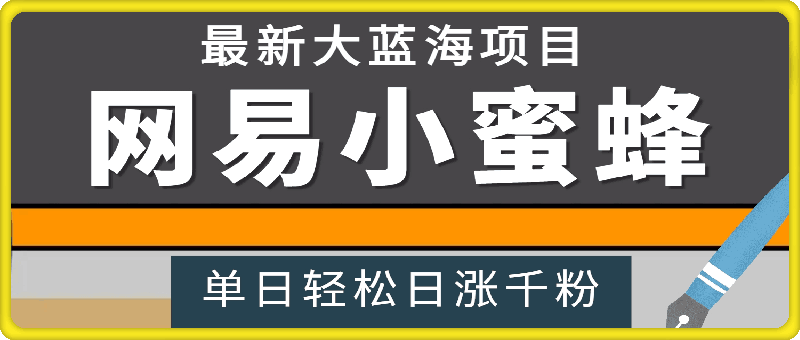 网易小蜜蜂，最新大蓝海项目，单日轻松日涨千粉