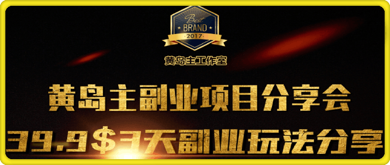 黄岛主副业分享会1期：3天3个副业玩法！
